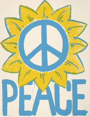 Paul Insect, British b. 1971- Peace, 2022; two layer screenprint upon Somerset Tub 410gsm paper, 