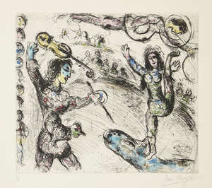 
	
		Marc Chagall,
		Russian/French 1887-1985-
		 
		Acrobate et Violoniste [Cramer 64],...