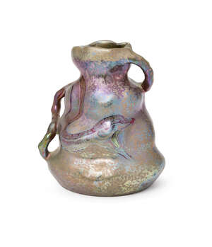 
	
		Frédéric Danton (1874-1929), an Art Nouveau French stoneware lustre vase by Got-Barbat...