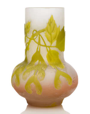
	
		Gallé, a cameo glass vase  
		c.1904-06, signed in cameo Gallé with star preceding 
		