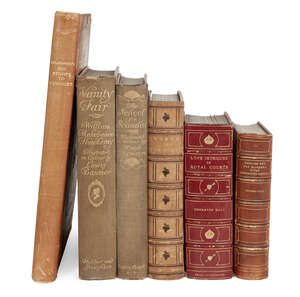 
	
		GOLDSMITH, SHE STOOPS SHE CONQUERS, gilt highlighted leather boards, black and white...