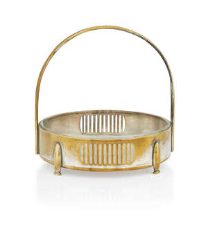 
	
		Hans Ofner (1880-1939) for Argentor, a silver plated brass and glass Bonbonniere
		