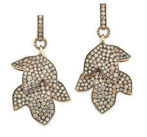 
	
		A pair of coloured diamond drop earrings, by H. Stern, each designed as two pave light...