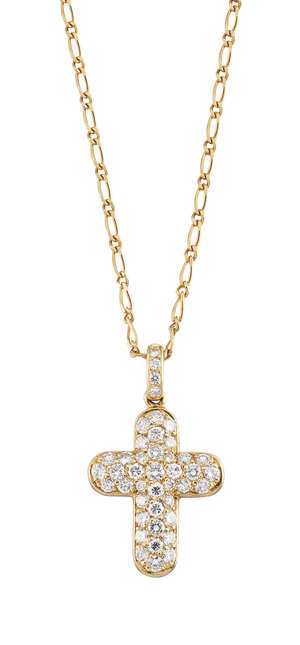 
	
		 A diamond cross pendant necklace, by Tabbah, the cross design pendant pave set with...