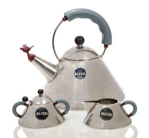 
	
		Michael Graves (1934-2015), an Alessi kettle 
		c.2000, labelled and marked to base 
		