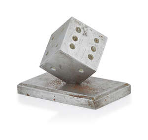 
	
		A wrought-iron paperweight in the manner of Edgar Brandt
		20th Century, unsigned
		