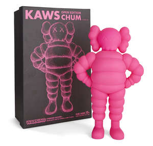 KAWS, American b.1974- Chums, 20th Anniversary edition, pink, 2022; painted cast vinyl, stamped...