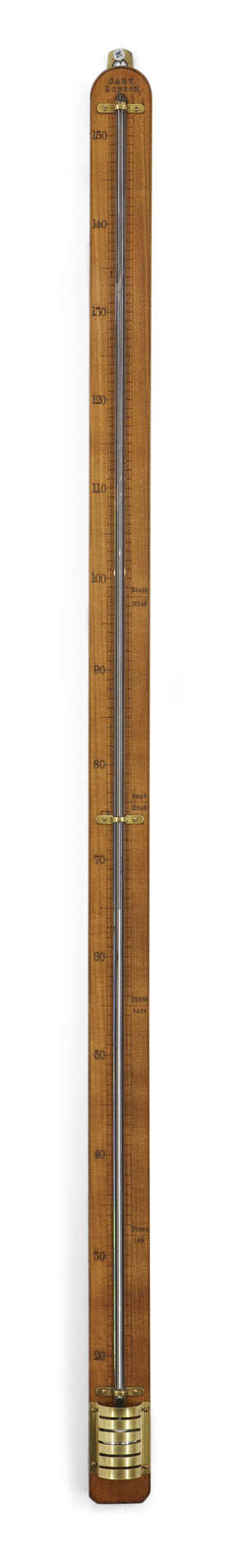 
	
		A George III fruitwood wall thermometer, by Cary, London, early 19th century, the scale...