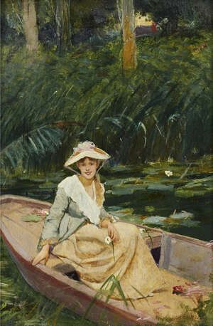 
	
		Robert Sauber RBA VPMRS, 
		British 1868-1936- 
		 
		Water Lilies; 
		 
		oil on...