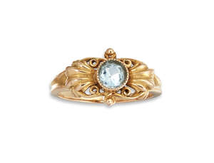 
	
		Georg Jensen, a gold and aquamarine ring
		c.1925, GI mark 765, 18k, 188 
		Believed to...