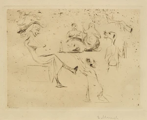 Edvard Munch,&nbsp;French-Norwegian 1863-1944,&nbsp;Spukgestalten, (Ghostly figures);&nbsp;etching and drypoint...