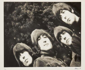 
	
		Robert Freeman, British, 1936-2019-
		The Beatles, Rubber Soul; 
		sepia toned print on...