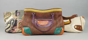 
	
		An Etro paisley print lambskin tote bag, with black leather handles, serial number...