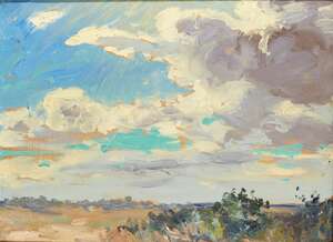 
	
		William Samuel Horton, 
		American 1865-1936 - 
		Landscape study; 
		 
		oil on...