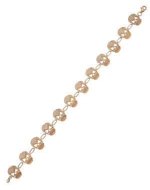 
	
		A diamond bracelet, composed of a line of twelve brilliant-cut diamond openwork skulls...
