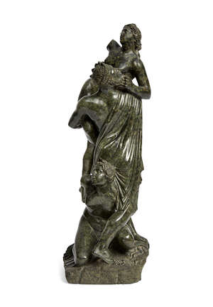 
	
		A Grand Tour fragmentary serpentine marble figure group of the Abduction of Persephone ...