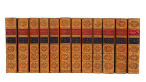 
	
		GROTE, (G.), GROTE'S HISTORY OF GREECE, 12 Vols., gilt highlighted brown leather boards,...