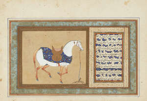 A calligraphic page from an Aq Qoyunlu divan of Ali Shir Navai, from a manuscript signed by the court calligrapher Abd al-Rahim al-Yaqubi, probably Tabriz, Ira