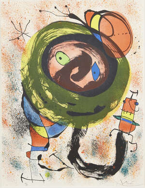 
	
		Joan Miró,
		Spanish 1893-1983-
		 
		Plate 5 from Les Voyants [Mourlot 665],...