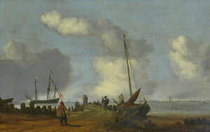 
	
		Circle of Ludolf Backhuysen the Elder, 
		Dutch 1630-1708- 
		 
		Shipping with...