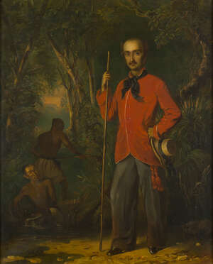 After Raden Saleh, 
Indonesian c. 1811-1880- 
 
Portrait of John Francis Loudon (1821-1895),...