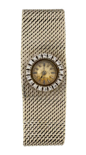
	
		A lady's 18ct white gold and diamond bracelet watch, by Omega, the circular dial with...