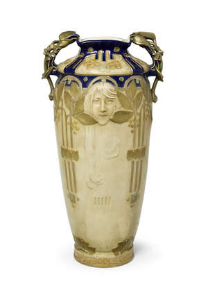 
	
		Bohemian, a ceramic twin-handled vase in the manner of Amphora
		Early 20th Century,...