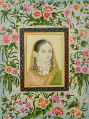 
	
		Three Indian miniature paintings, in the 18th century Mughal taste, of recent...