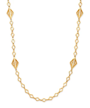 An Italian diamond set panel necklace, composed of four baguette-cut and brilliant-cut diamond...