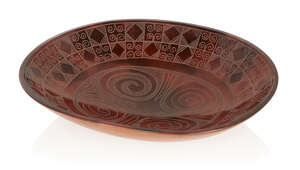 
	
		Siddig El Nigoumi (1931-1996), 
		 
		Oval dish, 1983, 
		Earthenware, burnished and...