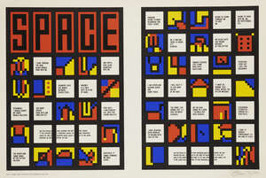 
	
		Ian Tyson, 
		British 1933-2021- 
		 
		Space, 1969; 
		 
		screenprint in colours on...