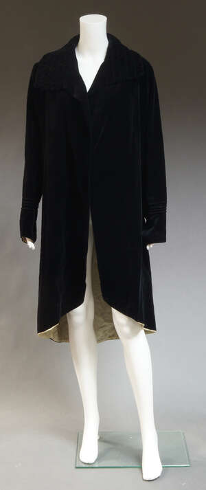 
	
		A group of velvet, dress coats and capes, to include a 1920s opera coat with rouched...