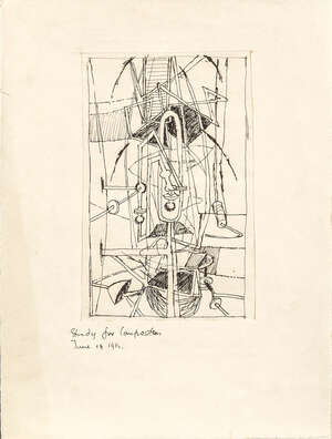 
	
		Denis Williams, 
		British/Guyanese1923-2008 -  
		 
		Study for Composition 19th...