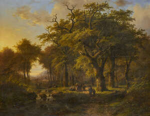 
	
		Johann Bernard Klombeck, 
		 
		Dutch 18151893- 
		 
		Summer; 
		 
		oil on...