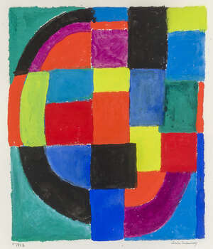 
	
		Sonia Delaunay, 
		
		French 1885-1979- 
		 
		 
		Le Guépard, 1972;
		 
		 
		