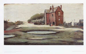 
	
		Laurence Stephen Lowry RBA RA, 
		British 1887-1976- 
		 
		The Lonely House;
		 
		