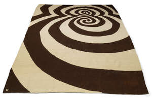 
	
		Belkis Balpinar (b.1941), a modern wool flatweave carpet    
		c.2000  
		With brown...