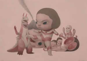 
	
		Roby Dwi Antono, 
		Indonesian b.1990- 
		Epic Fight, 2021; 
		digital print in colours on...