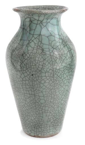 
	
		A Chinese Ge-type vase, late Qing dynasty, the sloping body widening to a broad shoulder...