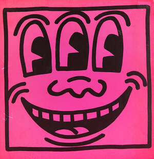 
	
		Keith Haring,
		American 1958-1990-
		 
		 
		Three Eyed face, 1982;
		 
		screen print...