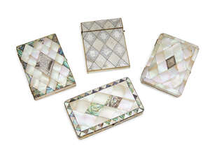 
	
		Two Continental mother of pearl veneered cartes-de-visites cases, late 19th century, one...