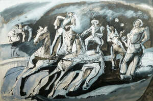 
	
		Ray Taylor, 
		British, mid-20th century- 
		 
		Circus;
		 
		ink, gouache and wash...