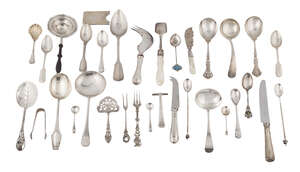 A miscellaneous collection of British and Continental silver flatware, various dates and makers, approx weighable weight 73oz (a lot)