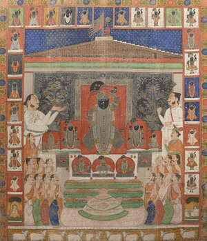 
	
		A very large pitchwai (hanging), Nathdwara, Rajasthan, India, 19th century, opaque...