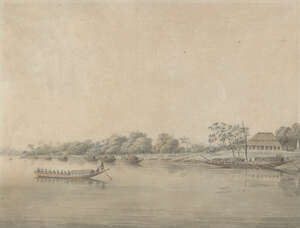 
	
		Hubert Cornish (1757-1832), A View of the Ganges at Kulna, Bengal, watercolour, 32.38...