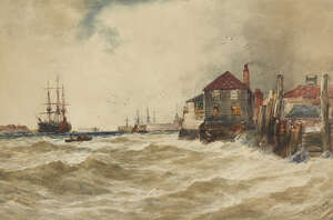 
	
		Thomas Bush Hardy RBA, 
		British 1842-1897-
		 
		Portsmouth;
		 
		watercolour,...