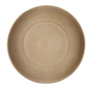 
	
		A Chinese celadon glazed moulded dish, Yuan/Ming dynasty, covered in a pale celadon glaze...