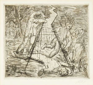 
	
		Contemporary German School, 
		21st Century- 
		 
		Untitled, undated; 
		 
		etching...