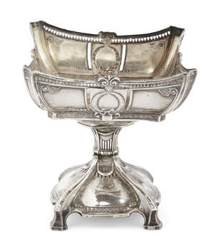 
	
		A German .800 silver pedestal fruit bowl, Schwäbisch Gmünd, Binder Wilhelm (est. 1863),...