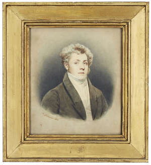 Casimir Carbonnier, 
French 1787-1873- 
 
Portrait of a gentleman, quarter-length turned to the...